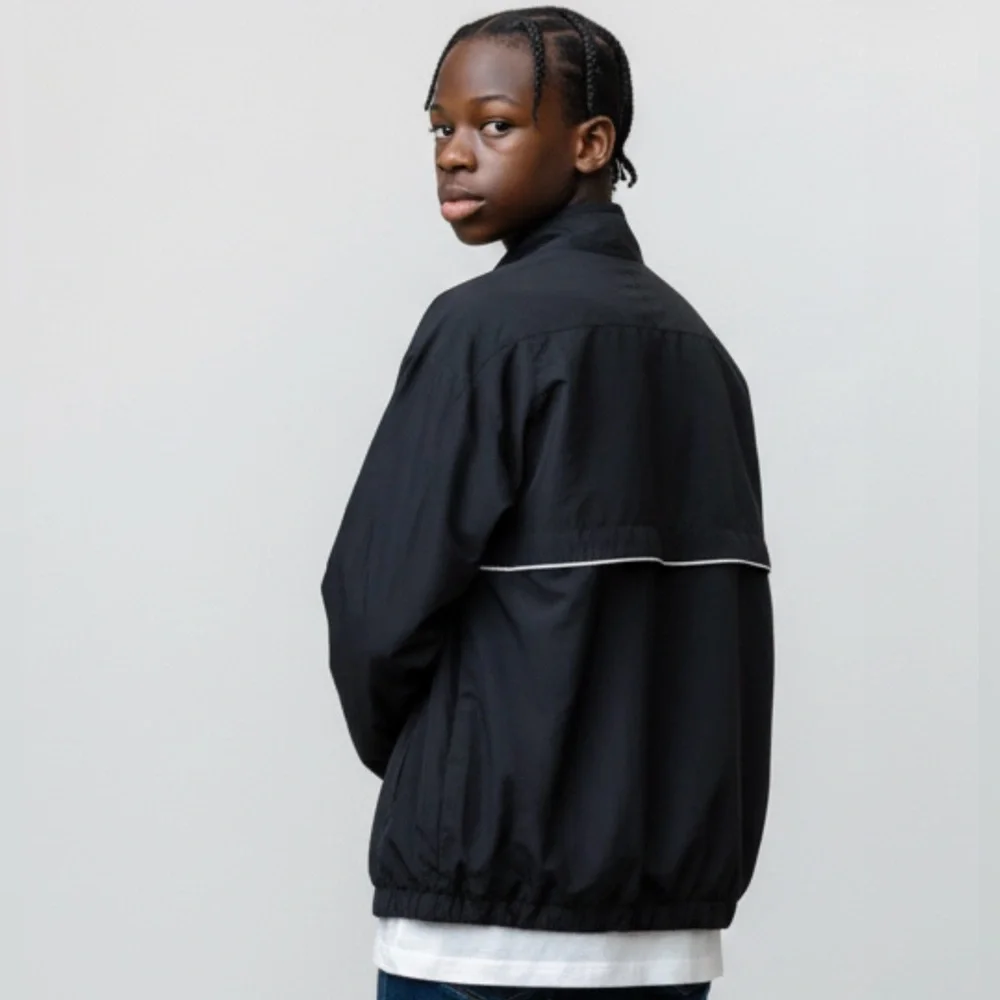 Nike Vintage 90s Mini Swoosh Black Half-Zip Anorak Windbreaker Youth Size S(4-6)
